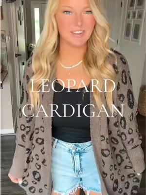 The coziest cardigan for fall school drop offs!! #cardigan #cardigansweater #leopardprint #falloutfits #cozyoutfits  Outfits cardigan sweater leopard print fall women 