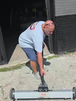 55 lb Magnetic Sweeper #magnet #driveway #cleanup #metal #construction 