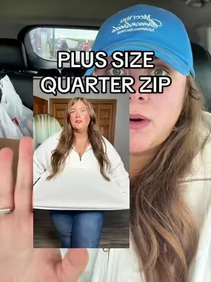 i may be wearing these everyday 🤭 #plussizefashion #oversized #quarterzip #fallfashion #sweatshirt 