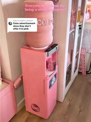 Replying to @Justlife I painted mine Pink it’s the Leo artistic creative in me🤷🏽‍♀️ #waterdispenser #watercooler #icewater #icemaker #homefinds 