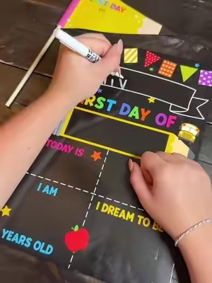 Capture every first day and last day of school with a reusable milestone sign you’ll look back on for years. Perfect for back to school photos, classroom memories, homeschool, and every grade from kindergarten through high school. A simple tradition that turns into a keepsake you’ll treasure long after the backpacks are put away. #BackToSchool #FirstDayOfSchool #SchoolPhotoIdeas #SchoolMemories #BackToSchoolFinds
