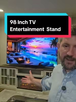 Upgrade your entertainment space with this 98-inch fireplace TV stand. Designed to support extra-large TVs, it combines spacious storage with the cozy ambiance of a built-in electric fireplace, making it a stylish centerpiece for movies, gaming, and everyday living. #FireplaceTVStand #EntertainmentCenter #ElectricFireplace #HomeFurniture #LivingRoomDecor 