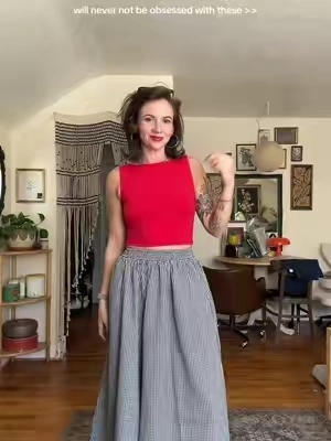 So fun so comfy so easy  #gingham #wideleg #widelegpants #widelegpantsoutfit #widelegtrousers 
