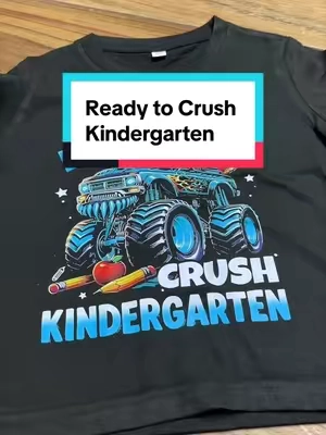 It doesn't feel possible that they're already starting kindergarten. 💙 If you're getting ready for those first-day pictures, this monster truck "I'm Ready to Crush Kindergarten" shirt is such a fun way to celebrate a milestone you'll always remember. #Kindergarten #FirstDayOfSchool #BackToSchool #MonsterTruck #TikTokShop