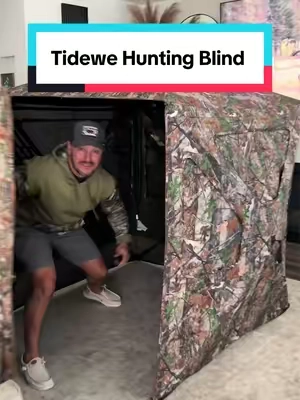 This hunting blind is crazy!! I can’t believe how see through it is inside.  #hunting #huntingseason #huntingblind #huntingtiktok 