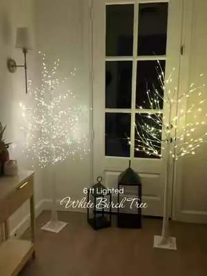 6 ft white birch tree - 6 ft twinkling white birch tree - Lighted birch tree - twinkle lights tree - lighted birch tree - fairy lights birch tree #TikTokshopcreatorpicks #homefinds #cozyseason #cozyvibes 