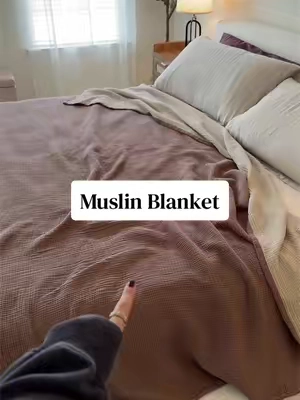 Replying to @AdventurePark muslin is made to be breathable and light 🙌 #muslinblanket #cottonblanket #bedding #tiktokshopcreatorpicks 