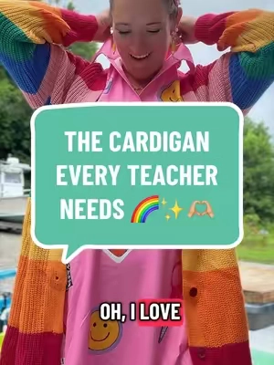 🌈✨ COLOR LOVERS + TEACHERS… THIS CARDIGAN IS A MUST. ✨🌈 If your classroom (or closet!) is all about bright, happy colors, this BloomChic rainbow color block cardigan deserves a spot in it. 🌈💖 It’s oversized, unbelievably soft, cozy without feeling too heavy, and instantly makes even the simplest outfit look fun. I’ve already paired it with dresses, but it would be just as adorable with jeans, leggings, graphic tees, skirts, or even over a solid jumpsuit. Whether you’re teaching kindergarten, running errands, heading to church, or grabbing coffee, this cardigan adds the happiest pop of color. ☀️ I absolutely love clothing that reflects my personality, and this one screams teacher style in the best way. Bright, cheerful, comfy, and guaranteed to earn compliments all day long! 🍎 Perfect for: ✨ Teacher outfits ✨ Back-to-school fashion ✨ Colorful wardrobes ✨ Classroom style ✨ Fall layering ✨ Casual everyday outfits ✨ Cozy cardigans ✨ Teacher moms ✨ Rainbow lovers Would you wear this with a dress or jeans first? 🌈💕 #BloomChic #TeacherStyle #TeacherOutfit #ColorfulFashion #RainbowCardigan     @BloomChic  