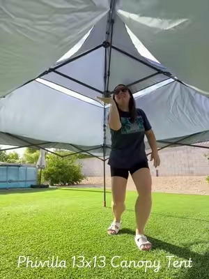 The days of needing an entire team just to put up a simple tent are officially over. This 13x13ft pop-up canopy features a central one-button system that lets you lock the entire 169-square-foot frame into place completely solo. You literally push it up, lock it in, and enjoy instant shade in seconds. Why this is the ultimate solo upgrade:  One-Person Operation: Central push mechanism means zero struggling, dragging, or finger-pinching.  Massive 13x13 Footprint: Enormous coverage that easily shelters tables, chairs, and the whole crew.  Built-in Wheeled Storage: Folds right down and slides into a heavy-duty roller bag for effortless transport. Make outdoor setups stress-free. #canopy #canopytent #Outdoors #popupcanopy #tiktokshopcreatorpicks 