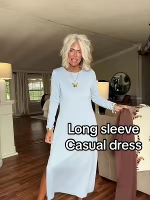 @ANRABESS long sleeve dresses. Our favorite dresses but LONG SLEEVE. YESS. They’re so effortless. And are good for ANYTHING!! #dress #dresses #casualdress 