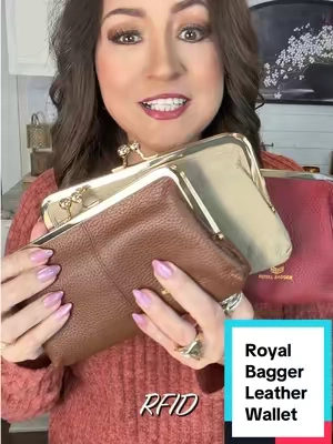 Genuine leather wallet with vintage style closure. #royalbagger #leatherwallet #wallet #tiktokshopcreatorpicks #tiktokshopbacktoschool 