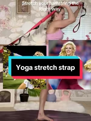 Stretching is so important, and this stretch strap makes it so much easier to isolate your hamstrings #stretching #yoga #stretchstrap #yogastrength #stretching 