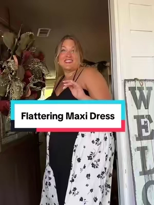 For us curvy girls nothing says slimmer than a two toned maxi dress #maxidress #plussizefashion 