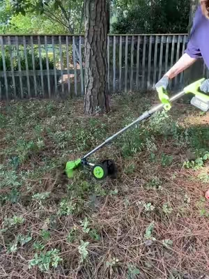 I stopped fighting with my heavy weedeater and the string strings that constantly broke and grabbed up one of these lightweight battery operated ones #lawncare #lawnequipment #mower #lawntools 