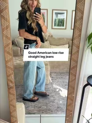 Finally found good American jeans with a shorter inseam!  @GOOD AMERICAN  #goodamerican #lowrisejeans #straightlegjeans #lowrise #womensjeans 