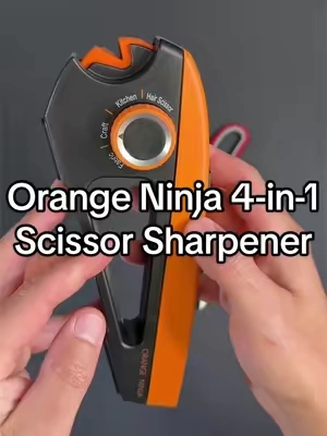 Restore dull scissors in seconds with the Orange Ninja 4-in-1 Scissor Sharpener. Four sharpening angles, professional-grade tungsten, and an easy one-handed design for kitchen, fabric, hair, and craft scissors. #TikTokMadeMeBuyIt #AmazonFinds #KitchenGadgets #DIYTools #Scissors