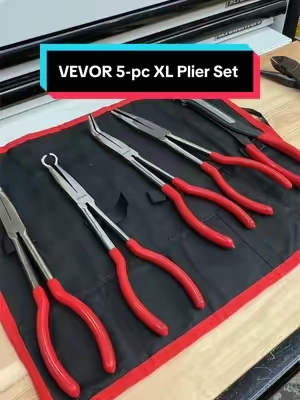VEVOR 5-Piece XL Needle Nose Plier Set - 11 in Long #tiktokshopbacktoschool #vevorsuperbrandday #mechanic #tools #pliers 