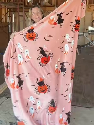 NEW Halloween blanket from QVC.     #halloweenblanket #spookyseason 