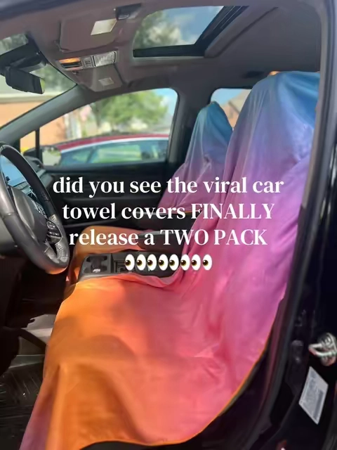 FINALLY released TWO PACK of the viral car towel covers that literally have saved my seats from messes and my legs from hot leather seats! 