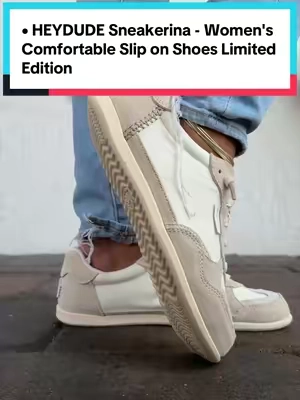 HEYDUDE Sneakerina - Women's Comfortable Slip on Shoes Limited Edition Sneakers ##heydudeshoes##sliponshoes##comfyshoes##tiktokshopbacktoschool##heydudenewarrivals