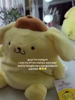 its soooo cute and smells like lavender #warmies #pompompurin 