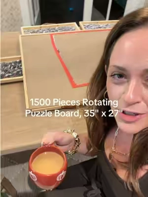 1500 Pieces Rotating Puzzle Board for Adults and Kids, 35" x 27" #puzzleboard #puzzle #organizedhome #storagehacks 