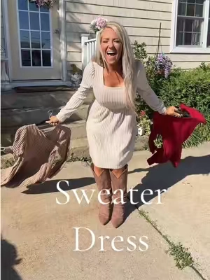#creatorsearchinsights ….soft, flattering, and has pockets—your new go-to fall dress from @WIHOLL FASHION 🍂🤎