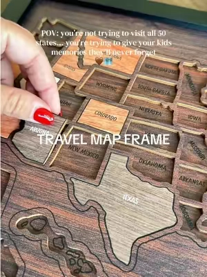 Every trip becomes part of the story. 🤎🗺️ We add another state after each adventure, and I already know this is going to become one of those keepsakes we’ll treasure for years. It would also make such a thoughtful gift for families, RV travelers, or anyone who loves exploring together. #familytravel #travelmap #familymemories #travelfinds