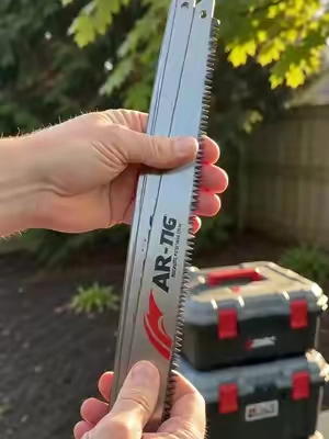 @Lenny Shop Reviews using one of these Japanese pruning blades in a reciprocating saw cutting tree roots talking about how amazing they are#aicast 