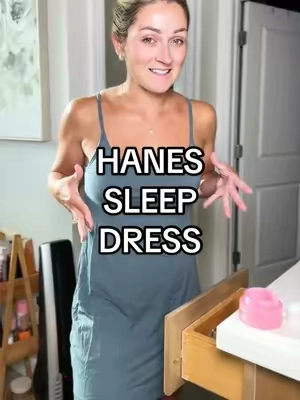 @Hanes a sleep dress that keeps the girls in place while keeping you cool while you sleep 🫶🏼 #hanes #sleepdress #nightgown #pajamas #loungewear 
