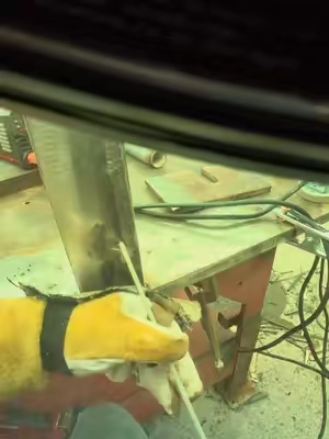 This little stick welder packs a punch!, on 110v!. #learntoweld #verticalwelding #7018 #stickwelder #welder 