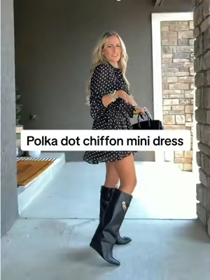 5’2” 110# 27.5 ”waist 37.5” hips Sz:XS This chiffon long sleeve mini dress gives you options. The adjustable tie waist lets you wear it a little shorter for date night or a little longer for church, brunch, or family gatherings. It comes in several prints, and it’s one of those effortless dresses you’ll keep reaching for all through fall.  #chiffondress #falldress #TikTokShopCreatorPicks #polkadotdress #TikTokShopBacktoSchool @Cider thank you for gifting this to try 