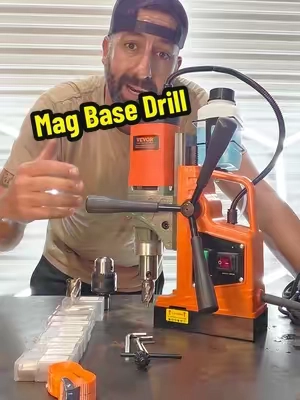 VEVOR Portable Magnetic Power Drill - 1450W Motor, 1.57" Boring Diameter, 12500N Force, 850 RPM, mm Scale, for Home Improvement & Industrial Work on Metal Surfaces, Tool @VEVOR Store #backtoschool #vevortools #tiktokshopsummersale #tiktokshopdealsforyoudays #SummerVibes 