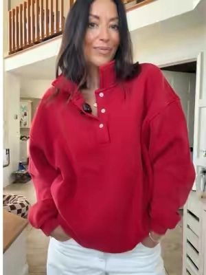 The sweatshirts are TOP TIER. This one is no different. The Henley style sweatshirt is here! 