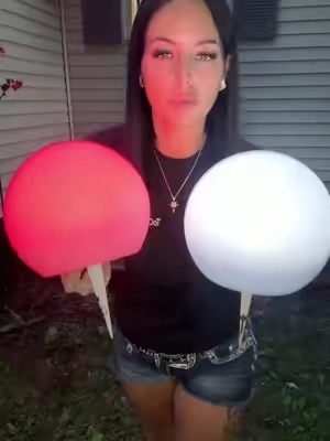 What color would you make your balls? #yarddecorations #decor #yardornaments #yarddecor #lights 