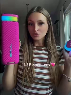 TRUST, they are so ✨CRISP✨  When I tried to play music for y’all, it just muted my video…… #jlab #speaker #pink #music #portablespeaker 