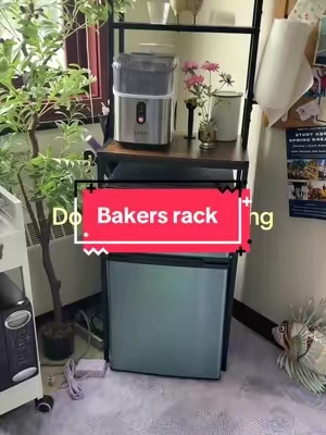 #bakersrack #refrigerator #dormroomfurniture #backtoschoolshopping #tiktokshopsummersale 