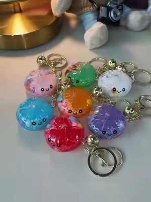The glitter is perfectly trapped inside. No mess, just sparkle.✨✅ #glitterDumpling #dumplingKeychain #viralCuteness #DealsforYouDays#MiniDumpling