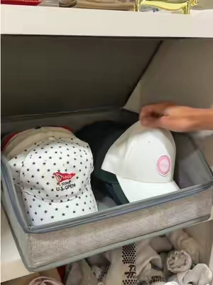 his hat collection finally has a home 🧢😭 no more hats covering every shelf, chair, and countertop. #tiktokshop #organization #closetorganization #homefinds #storagesolutions