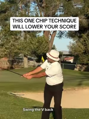 SWING. THE. V.  @Jimmy Tropicana has the chip shot down to a science. Save this video, follow his tips, and watch your score go down. ⛳️ P.S. He uses a 69° Wedge. 👀 #69Golf #golftiktok #golftips #giftguide #golfswing 