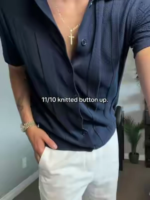 love this knitted button up 😍 #fyp #fashion #buttonup