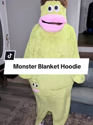 If oversized wearable blankets are your thing, this adorable monster blanket hoodie is next level cozy. It’s oversized, super soft, and perfect for movie nights, gaming, lounging around the house, camping, or staying warm on chilly mornings. Honestly… the little face and messy hair make it impossible not to smile. #tiktokshopcreatorpicks #tiktokshopfinds #monsterblankethoodie #blankethoodie 