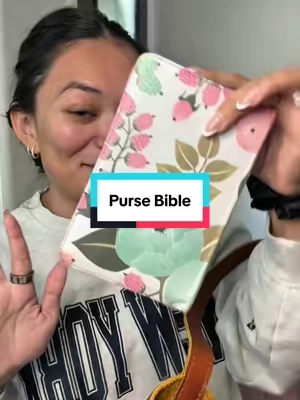 Every Christian girly should have one of these 🥰 #pursebible #studytheword #compactbible #minibible #backtoschool 