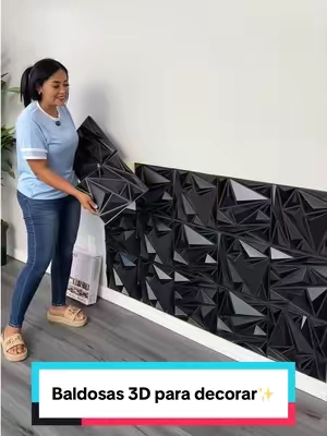 Transforma cualquier espacio con estas baldosas decorativas 3D de diseño geométrico moderno. Su textura en relieve crea un efecto visual impactante y elegante, ideal para fondos #Decoración3D #panelesdecorativos  #ParedModerna #DiseñoGeométrico #estilomoderno  