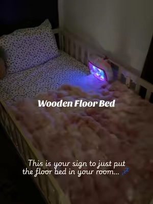 She likes this so much more than her crib & when she doesn’t want to sleep in it, I will 😂💖 #floorbed #toddlermom #toddlerroom #toddlerbed #momhack 
