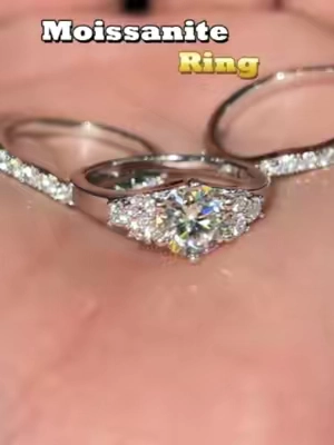 Obsessed with these Moissanite Ring Set. AS BRILLIANT AS A DIAMOND!!! Budget Friendly Jewelry.#delzzad #2026trend #summerlooks #tiktokshopsummersale #moissanitejewelry #summerjewelry #moissanitering #unisexjewelry #stackingring #3pcs #buy1get3 #sparkleandshine #roundcut