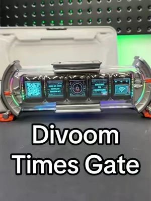 Divoom Times Gate Cyberpunk Gaming Digital Wall Clock with customizable RGB displays, WiFi connectivity, and app control for the ultimate gaming setup. #GamingSetup #rgb #desksetup #gameroom #TechGadgets