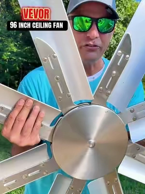 VEVOR 84 & 96 Inch Industrial Ceiling Fan | Quiet DC Motor | 8 Blade HVLS Fan for Garages, Shops, Warehouses, Barns & Patios SEO Description Need to cool a large space without running up your electric bill? The VEVOR 84-inch and 96-inch HVLS ceiling fans feature an energy-efficient DC motor, 8 lightweight aluminum blades, 6 adjustable speeds, reversible airflow for year-round comfort, and a convenient remote control. Perfect for garages, workshops, warehouses, barns, gyms, covered patios, pole barns, and large residential spaces. Enjoy powerful airflow with whisper-quiet performance while keeping your space comfortable in every season. Keywords: 84 inch ceiling fan, 96 inch ceiling fan, industrial ceiling fan, HVLS ceiling fan, large ceiling fan, garage ceiling fan, warehouse fan, shop fan, barn ceiling fan, workshop fan, patio ceiling fan, oversized ceiling fan, quiet DC motor fan, reversible ceiling fan, energy efficient ceiling fan, VEVOR ceiling fan Hashtags: #HVLSFan #GarageShop #Workshop #HomeImprovement #VEVOR