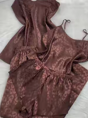 Women's 4-Piece Pajama Set,Super compy!!#pajama #sleepwear #pajamajam #comfortable #fashion #leopardprint #sexy #womens #spotlightfinds #summerwines 