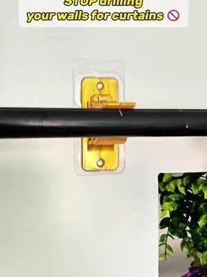Gatekeeping this no-drill curtain hack because it’s almost too good. Get yours before they are gone ! #hook#curtainrodholder#discount #TikTokshopbacktoschool #sohochic 